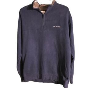 Columbia Men's Size L Navy Blue 1/4 Zip Pullover - Outdoor, Casual, Cozy